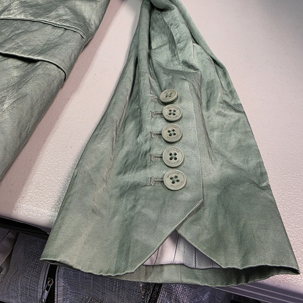 Zadig & Voltaire Women's Green Victor Satin Blazer Suit Jacket Size 38 - Picture 8 of 9